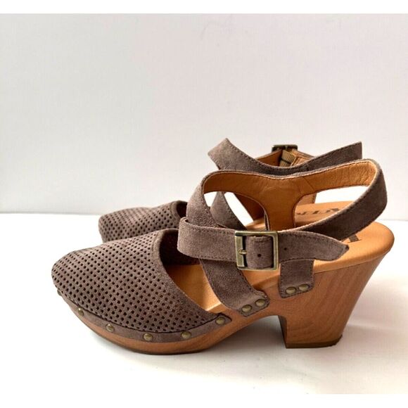 Korks Kork-Ease Size 8 Mary Jane Clogs Suede Leather Chunky Block Heels Boho - Picture 5 of 6